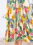 Summer Maxi Dress Plus Size Pockets Plants Weaving Dress