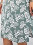 Women Plants Chiffon Sexy Printed Weaving Dress