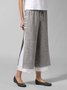  Women's Basic Casual Linen Pants Layered Frog Button Pants Ankle-Length Pants Cotton Linen Pants Daily Weekend Mid Waist