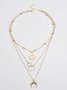 Women Alloy Multi-layer Sliver Necklace