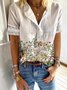 Vintage V Neck Short Sleeve Floral Shirt