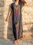 Ethnic Print bohemian kaftan Casual Maxi Dress