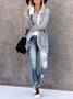 Women Long Sleeve Open Front Cardigan Chunky Knit Draped Sweater Outwear with Pockets