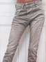 Khaki Shift Casual Solid Jeans