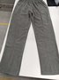 Gray Casual Cotton-Blend Pants