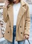 Casual Long Sleeve Shawl Collar Fleece Teddy Jacket