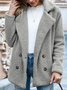 Casual Long Sleeve Shawl Collar Fleece Teddy Jacket
