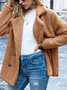 Casual Long Sleeve Shawl Collar Fleece Teddy Jacket