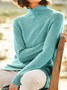 Casual Winter Cotton Mid-weight Daily Long sleeve Slim fit Turtleneck Sweater for Women