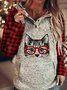 Animal Shift Long Sleeve Cotton-Blend Hoodies & Sweatshirts