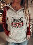 Animal Shift Long Sleeve Cotton-Blend Hoodies & Sweatshirts