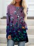 New Women Fashion Plus Size Boho Holiday Floral Vintage Casual Shift Tops