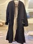 Long Sleeve Stripes V Neck Vintage Trench coat