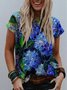 Oil Floral-Print Holiday T-Shirts & Tops