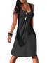 Annychloe Casual Loose Solid Pleated Dress