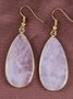 Natural crystal stone long drop earrings