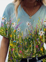 Flower Painting Print T-shirt