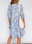 Boho Cotton-Blend Floral Short Sleeve Weaving Dress