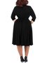 3/4 Sleeve Cotton Solid Weaving Dress