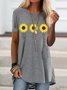 Tunic Crew Neck Casual Short Sleeve Tops