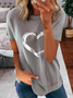 Printed Cotton-Blend Short Sleeve Crew Neck T-shirt