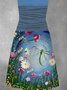 Vintage Floral Animal Cotton Knitting Dress
