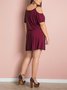 Cold Shoulder Knitted Shift Holiday Knitting Dress