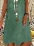 Floral Sleeveless Printed Holiday Weaving Dress