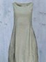 Casual Cotton-Blend Solid Crew Neck Women Dress