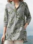 Cotton And Linen Leaf Print  Blouse