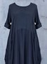 3/4 Sleeve Plain Casual Cotton-Blend Knitting Dress