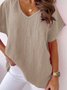 Casual Cotton-Blend Short Sleeve Shirts & Tops
