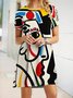 Casual Short Sleeve Crew Neck People Dresses