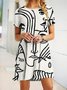 Casual Short Sleeve Crew Neck People Dresses