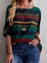 Striped Casual Short Sleeve Top