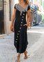 Casual Color Block Tunic Oblique Neckline A-line Dress