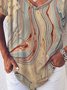 Casual Cotton-Blend Striped T-shirt