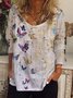 Crew Neck Long Sleeve Cotton-Blend Shirts & Tops