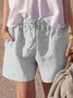 Women Plain Casual Lightweight Pockets Summer Shorts