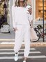 Women Casual Crew Neck Cotton-Blend Long Sleeve Sport Suits