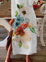Printed Long Sleeve Floral Cotton-Blend Dress