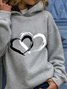 LOVE Printed Long Sleeve Cotton-Blend Hoodie Shift Sweatshirt