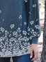 Long Sleeve Cotton-Blend Floral Crew Neck Shirt & Top