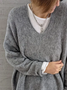 V Neck Long Sleeve Casual Acrylic Sweater