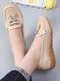 Cowhide Retro Casual Tassel Flat Shoes