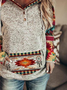 Western geometric cotton blends print Sweatshirts