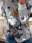 Women's Sweatshirt Pullover Cat Prints Halloween Weekend Halloween Hoodies Sweatshirts