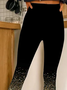Gradient glittering high stretch printed Pants
