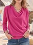 Red Long Sleeve Casual Tops