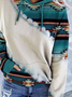 Tribal Pattern Cotton Blends Sweatshirt